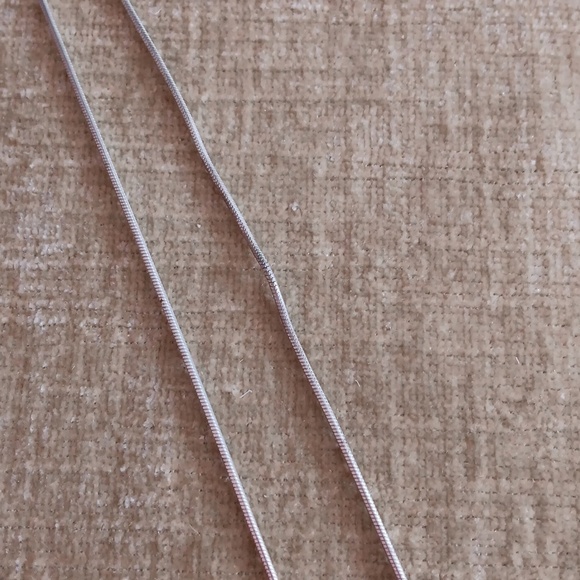 925 Italy Silver Snake Chain Crystal Pendant Necklace - Picture 11 of 12